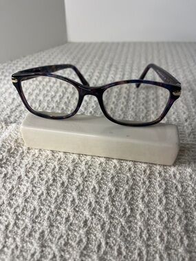 Coach Purple Confetti (preowned glasses), with lenses, gold Coach logo on sides